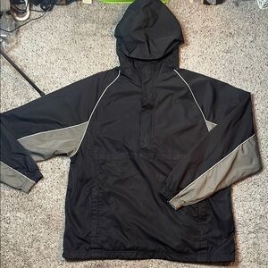Champion Black & Gray Quarter‎ Zip Up Pullover Jacket Size Large